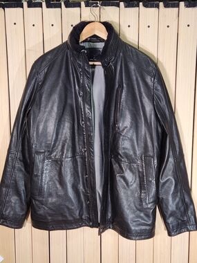 Daniel Hechter Jacket Men's Black Bomber Jacket with Shearling Collar